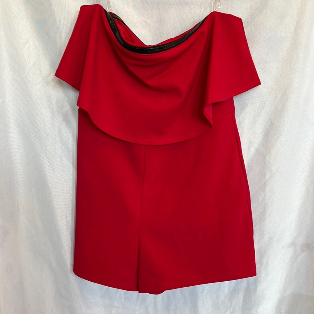 Red womens strapless romper size medium